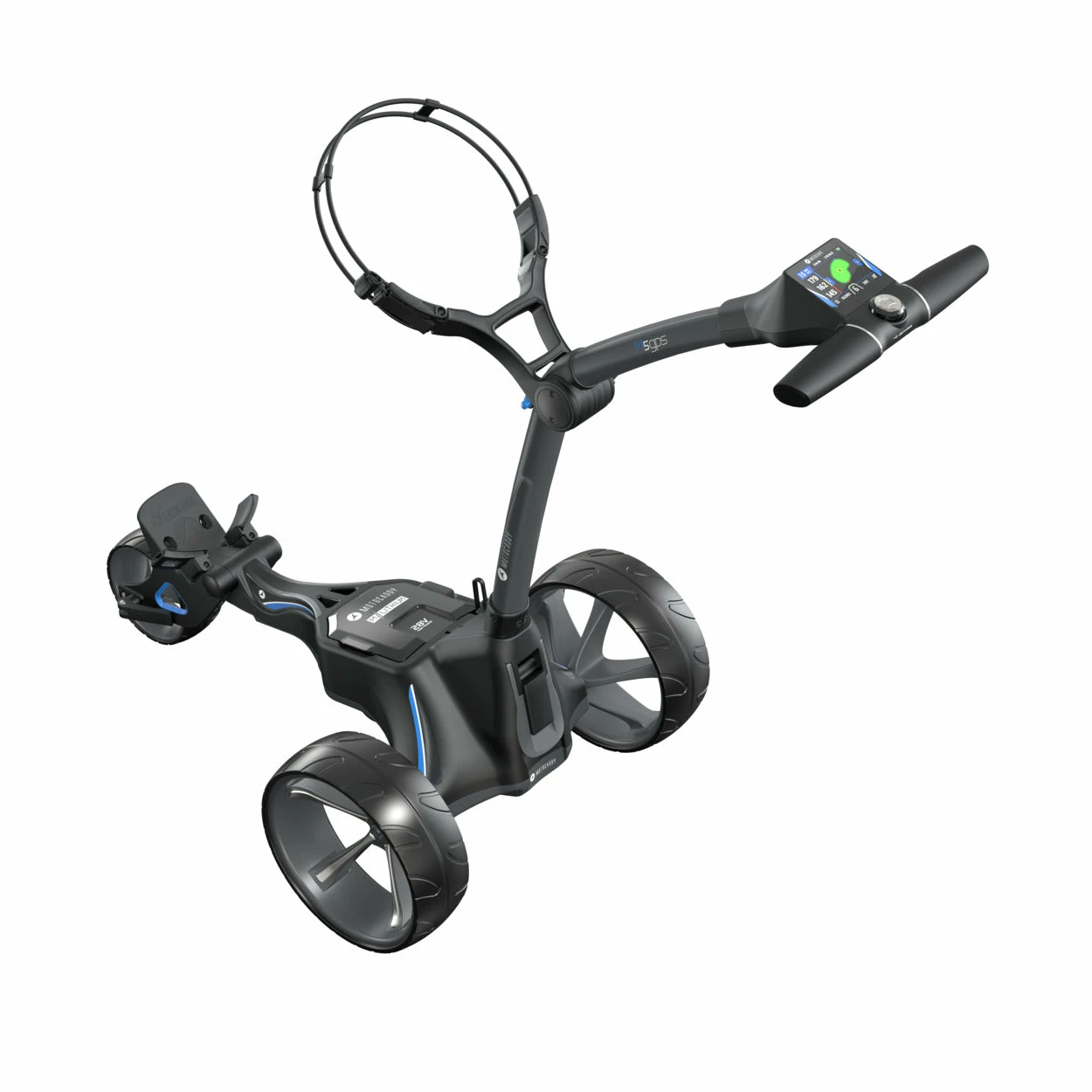 Fairway Golf UK Motocaddy 2021 M5 GPS Standard Lithium Golf Trolley - Black/Blue - Image 2