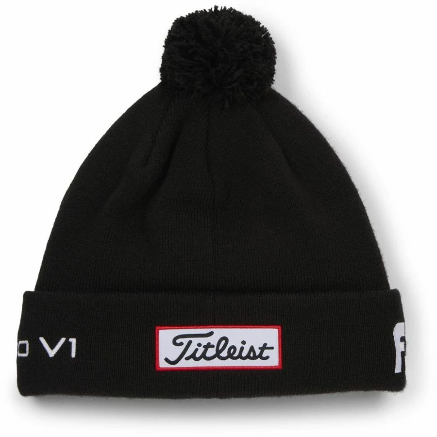 Fairway Golf UK Titleist Tour Pom Pom Golf Beanie Hat- Black - Image 2